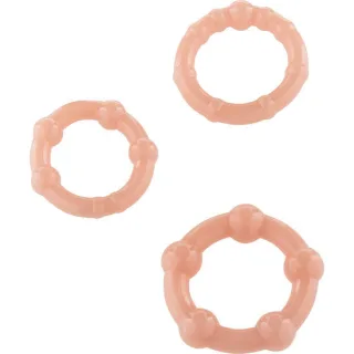 Set aus drei Penisringen Hautfarbe