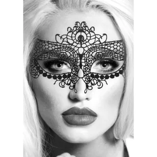 Spitzenmaske Königin Schwarz 23 cm
