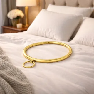 BDSM Halsband aus Edelstahl 24 Karat vergoldet Innen ? 120 mm