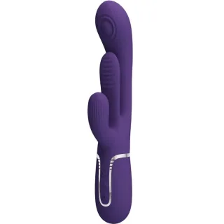 Rabbit-Vibrator Shania 3-in-1 mit Klopffunktion Lila 22,2 x 3,3 cm