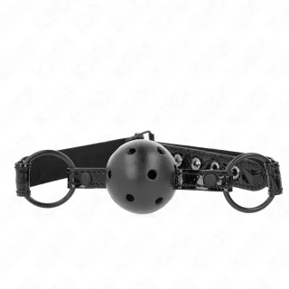 Fetisch-Toy KINK Knebel mit Ball und Luftlöchern Schwarz 4,5 cm