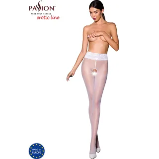 Strumpfhose Passion Woman Tiopen 30 den mit breitem Bund Weiß Größe 3/4
