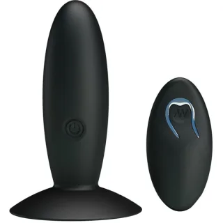Analplug mit Funkfernbedienung und Saugfuß Schwarz