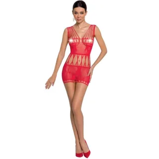 Netzkleid Passion Woman mit Blüten und Fächerträgern Rot Einheitsgröße