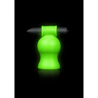 Eichel-Masturbator mit Vibration nachtleuchtend Grün