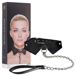 Halsband mit Leine Schwarz