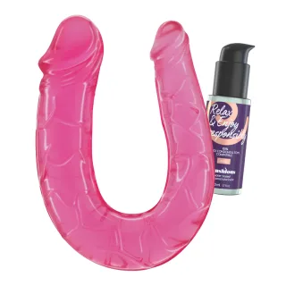 Doppeldildo Deep Diver mit Anal-Gleitgel Pink 10,5 x Ø 3,2 cm