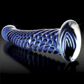 Dildo Icicles Nr. 29 Glas mit Spirale Blau 17 x 3 cm