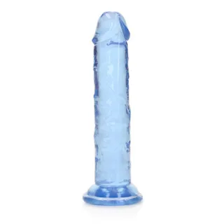 Realistischer Dildo gerade mit Saugnapf Transparent Blau 14,5 cm