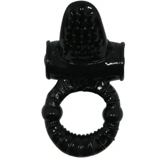 Penisring Sweet Ring mit texturiertem Kaninchen Schwarz 6 x 2,7 cm