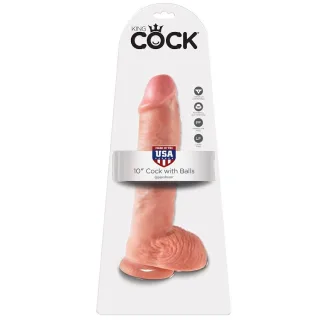 Realistischer Dildo mit Hoden Hautfarbe 26,5 cm