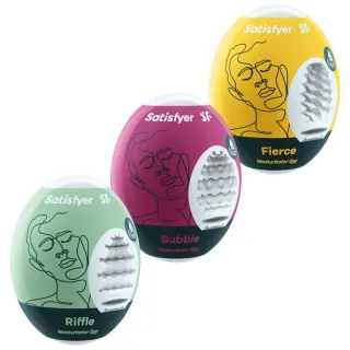 Masturbator Satisfyer Eggs Mix Riffle, Bubble und Fierce 3 Stück