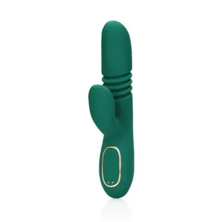 Rabbit-Vibrator mit Stoßfunktion Grün