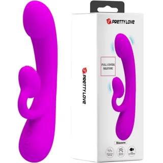 Rabbit-Vibrator Sincere mit Zungenblatt und 10 Modi Lila 17 x 3,2 cm