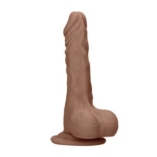 Dildo mit Hoden Hellbraun 17 cm