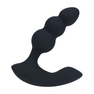Prostata-Vibrator aus Flüssigsilikon mit zwei Motoren und Fernbedienung Schwarz
