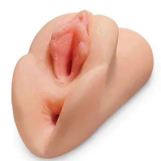 Masturbator PDX Plus Perfect Pussy Double Stroker Natur 11,4 x 7,6 cm