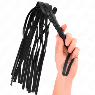 Fetisch-Toy KINK Peitsche als Flogger mit Handschlaufe Schwarz 45 cm