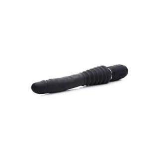 Realistischer Vibrator Thrust Master stoßend mit Griff Schwarz 17,8 cm