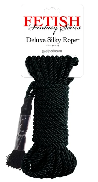 Deluxe seidiges Bondageseil (10 Meter lang) Fetish Fantasy Series Schwarz