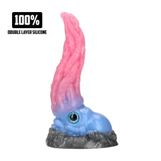 Dildo Kraken's Lick Silikon Schwarz/Rot 15 x Ø 5 cm