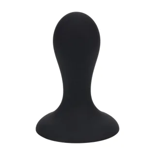 Analplug aus Flüssigsilikon mit Rasselkugel Schwarz S