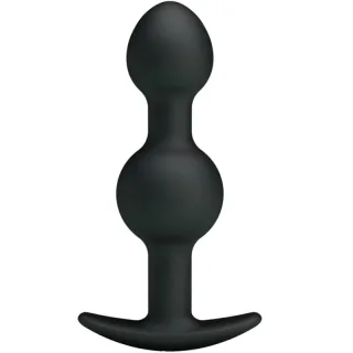 Analkette mit drei Kugeln und Ankerfuß Schwarz 10,3 x 2,6 cm