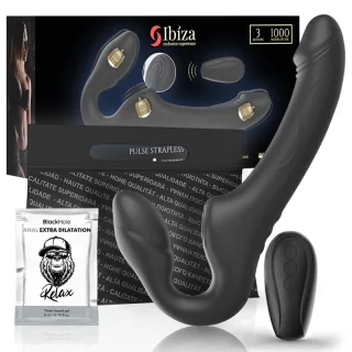 Strap-on Ibiza Technology Pulse Strapless mit Fernbedienung Schwarz