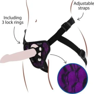 Strap-on Spitzengeschirr Lila