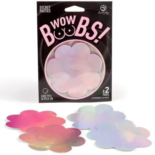 Nippelpasties Blumen Rosa und Silber Zwei Paare