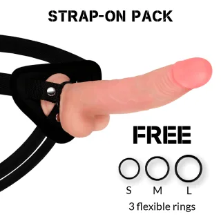 Strap-on Set Leopard mit Harness Natur 23 x Ø 4,77 cm