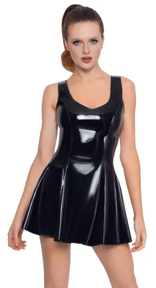Black Level - Lackkleid - Mini-Kleid mit tiefem Ausschnitt - schwarz - 2XL