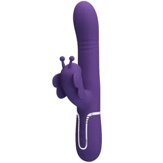 Rabbit-Vibrator 4-in-1 mit Schmetterlingsarm Lila