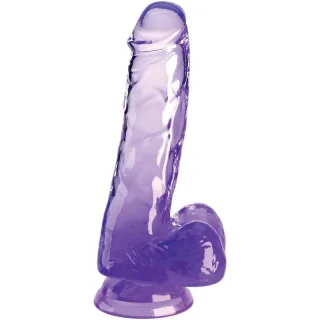 Dildo Clear mit Hoden Lila 13,5 x 3,8 cm