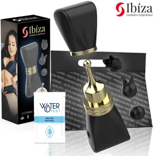 Auflegevibrator Ibiza Technology mit drei Aufsätzen Schwarz