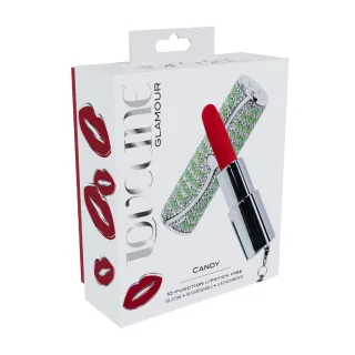 Lippenstift-Vibrator Candy mit 4 Aufsätzen Grün