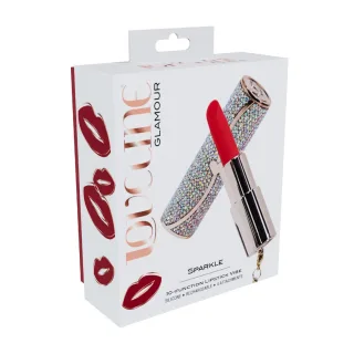 Lippenstift-Vibrator Sparkle mit 4 Aufsätzen Irisierend