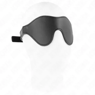 Augenbinde Kunstleder mit Klettverschluss Schwarz 8 cm