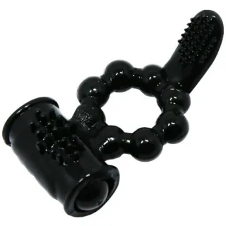 Penisring Sweet Ring mit Doppelstimulator Schwarz 9,5 x 4 cm