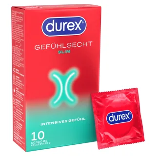 Durex Gefühlsecht Slim Kondome 52,5 mm 10 Stück