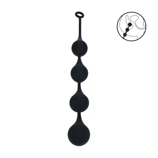 Analkette Wassertropfen Silikon XXL Schwarz 54,5 x Ø 6 cm