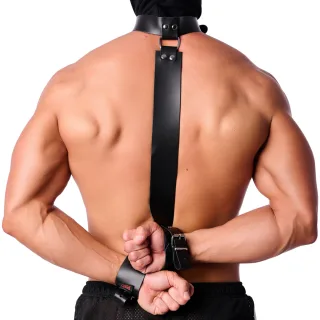 Leder-Bondage-Halsband für Hände Schwarz