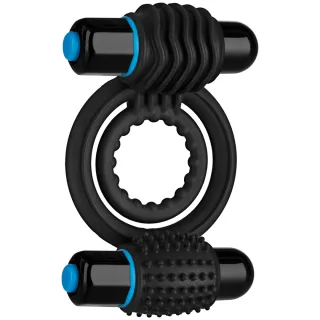 Penisring OptiMALE Vibrating Double C-Ring Schwarz 8,1 cm