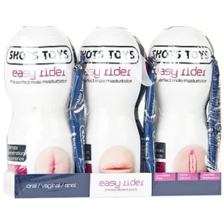 Masturbator-Set Easy Rider drei Öffnungen Natur 16,5 cm