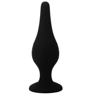 Analplug ergonomisch mit Saugfuß Schwarz 12,5 x 4,5 cm