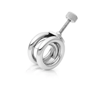 Ballstretcher, Cockring mit Hodenpresse, aus Edelstahl, ? 30 mm, 230 g