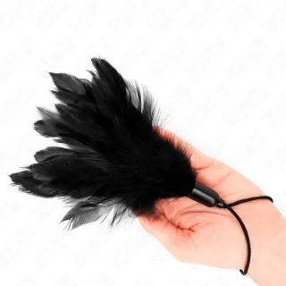 Fetisch-Toy KINK Federkitzler als Handfächer mit Seilschlaufe Schwarz 15 cm