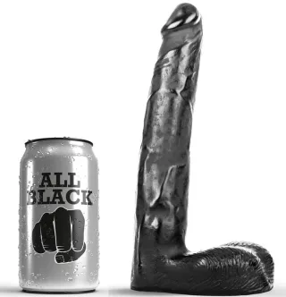 Dildo realistischer All Black Schwarz 21 x 3,5 cm