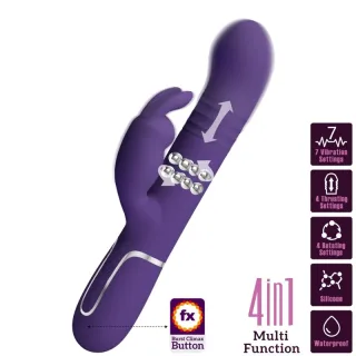 Rabbit-Vibrator Coale 4-in-1 mit Rollperlen und Stoßfunktion Lila