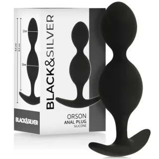 Analkette Black&Silver Orson aus Silikon Schwarz Ø 2,3 cm